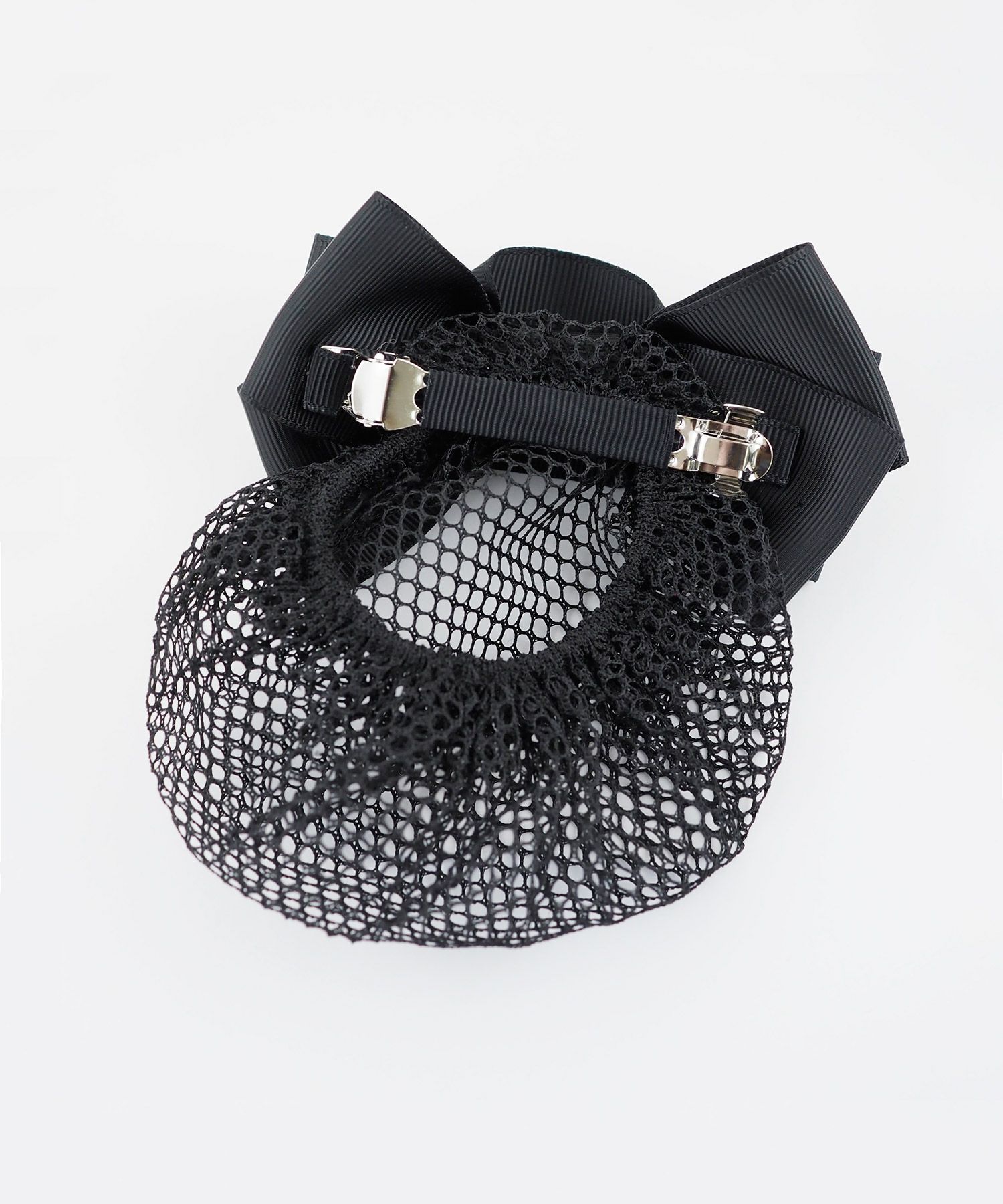 ピタッとズレないネット付きリボンバレッタ
