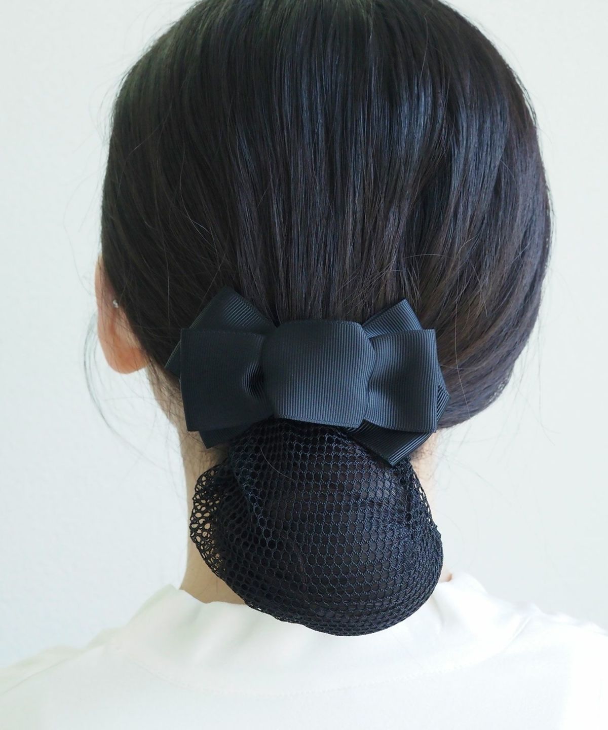 ピタッとズレないネット付きリボンバレッタ