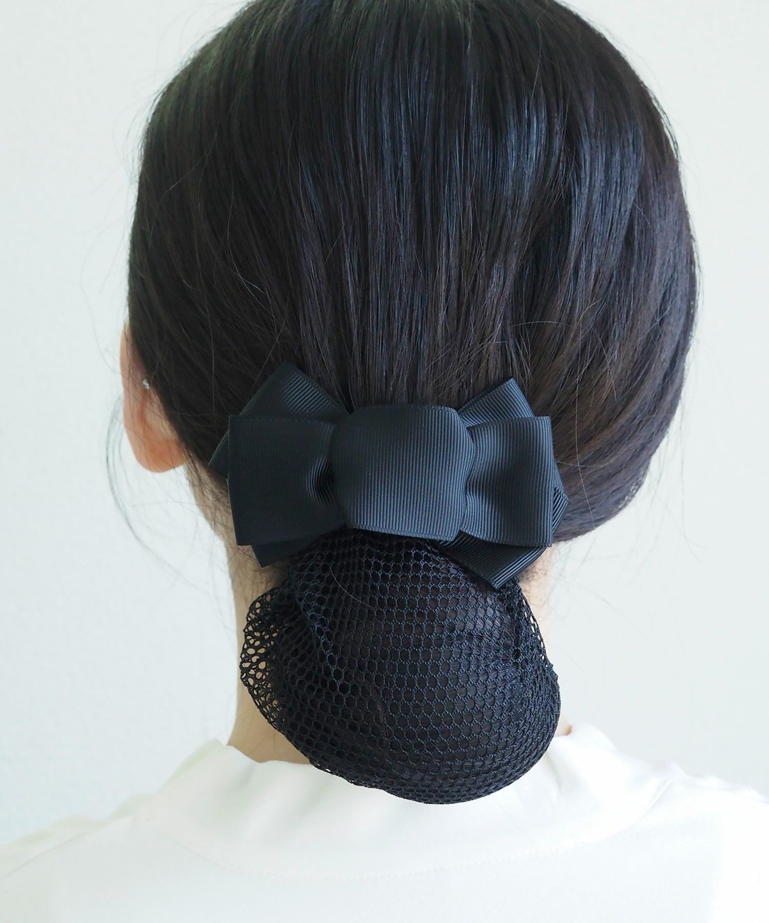 ピタッとズレないネット付きリボンバレッタ