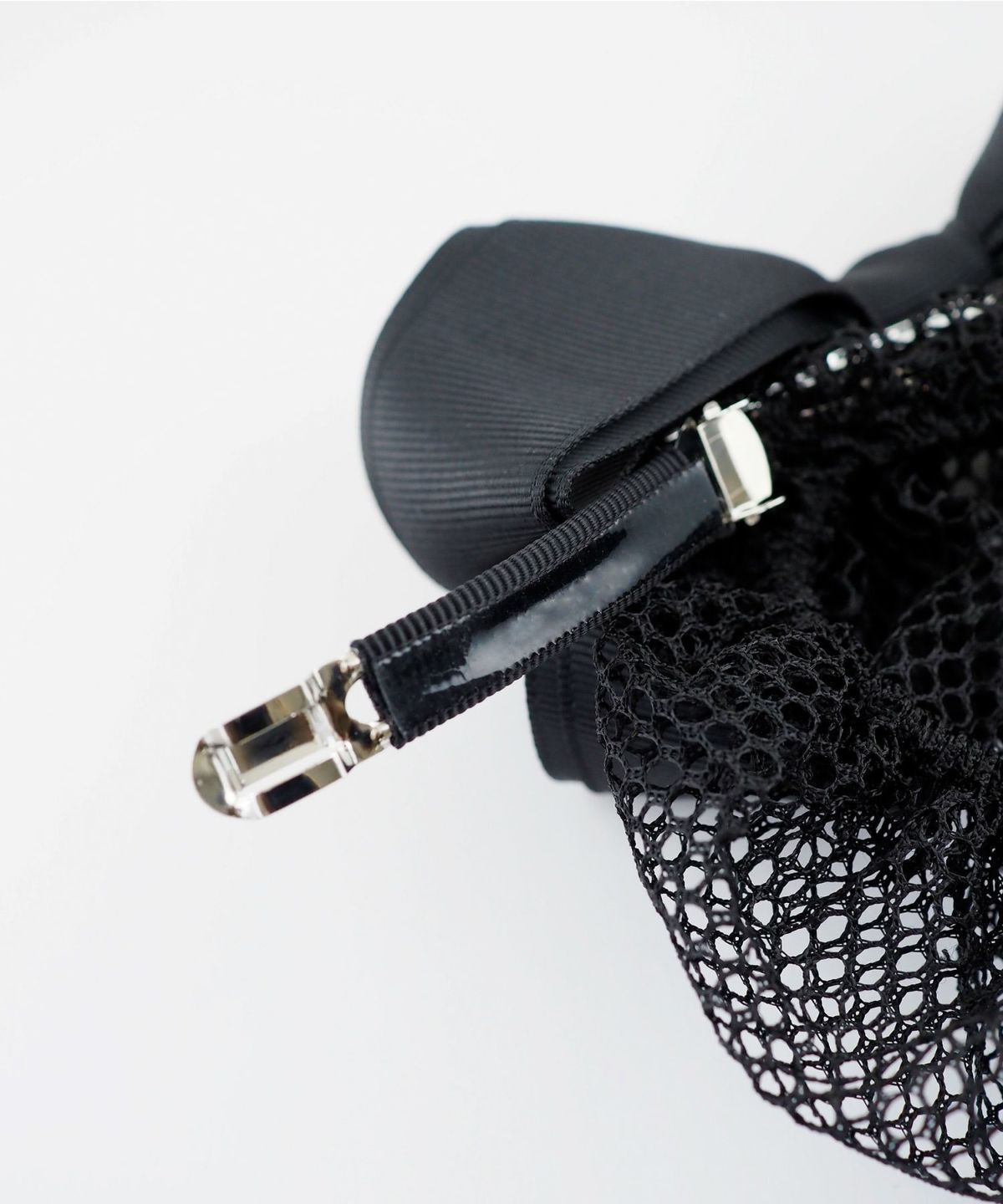 ピタッとズレないネット付きビッグリボンバレッタ