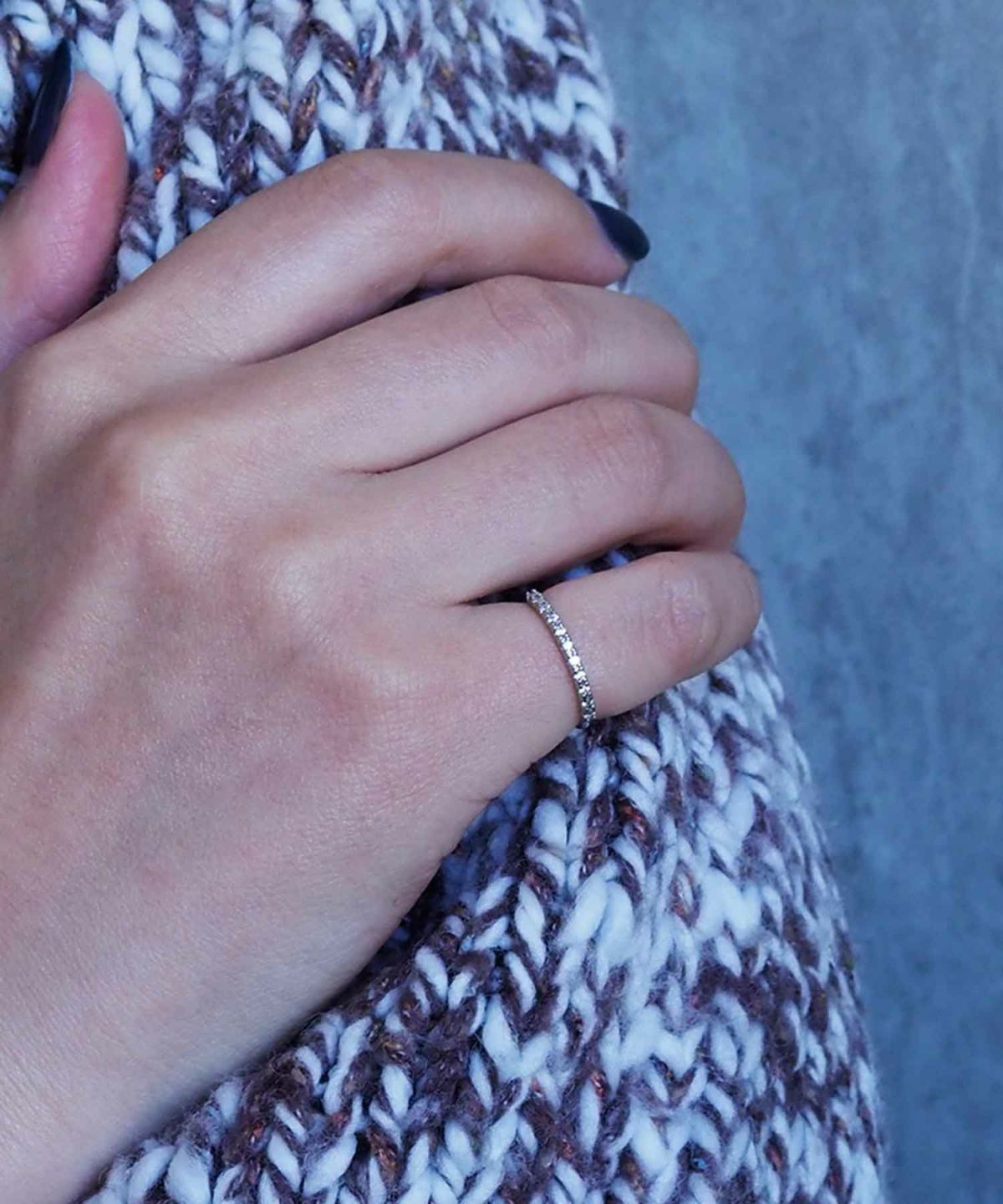 スリムストーンピンキーリング