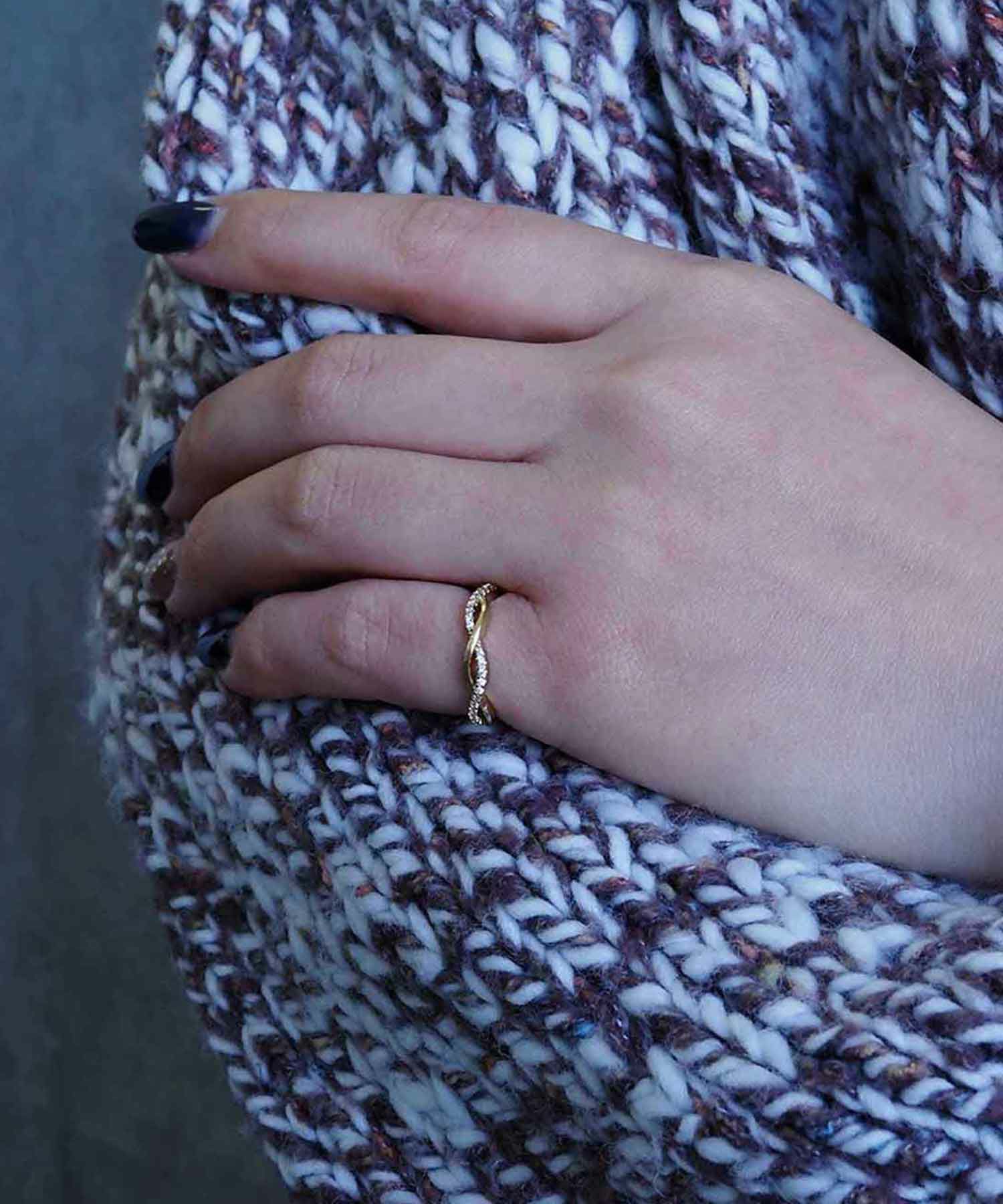 ツイストストーンピンキーリング