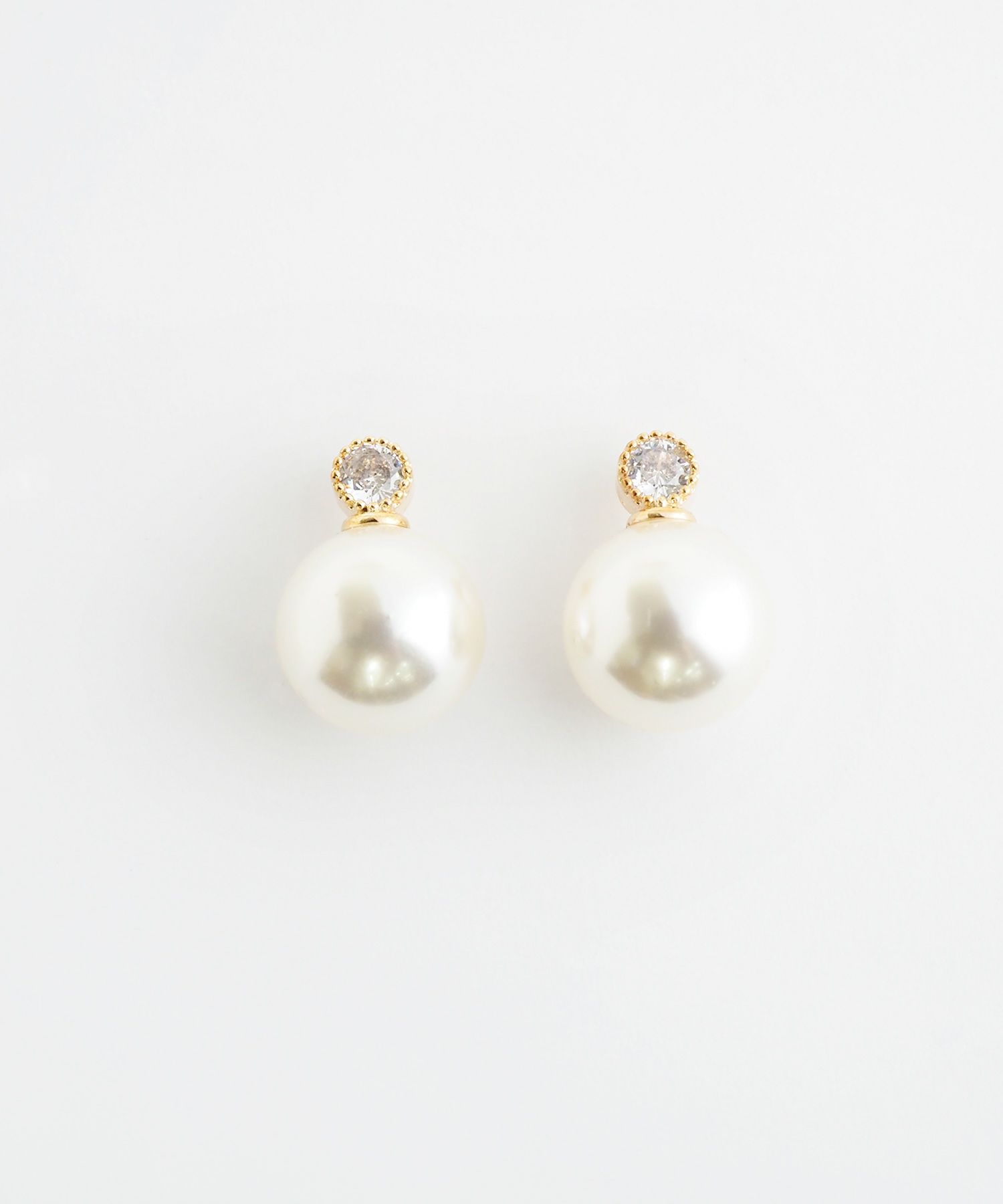 パールストーンチタンポストピアス