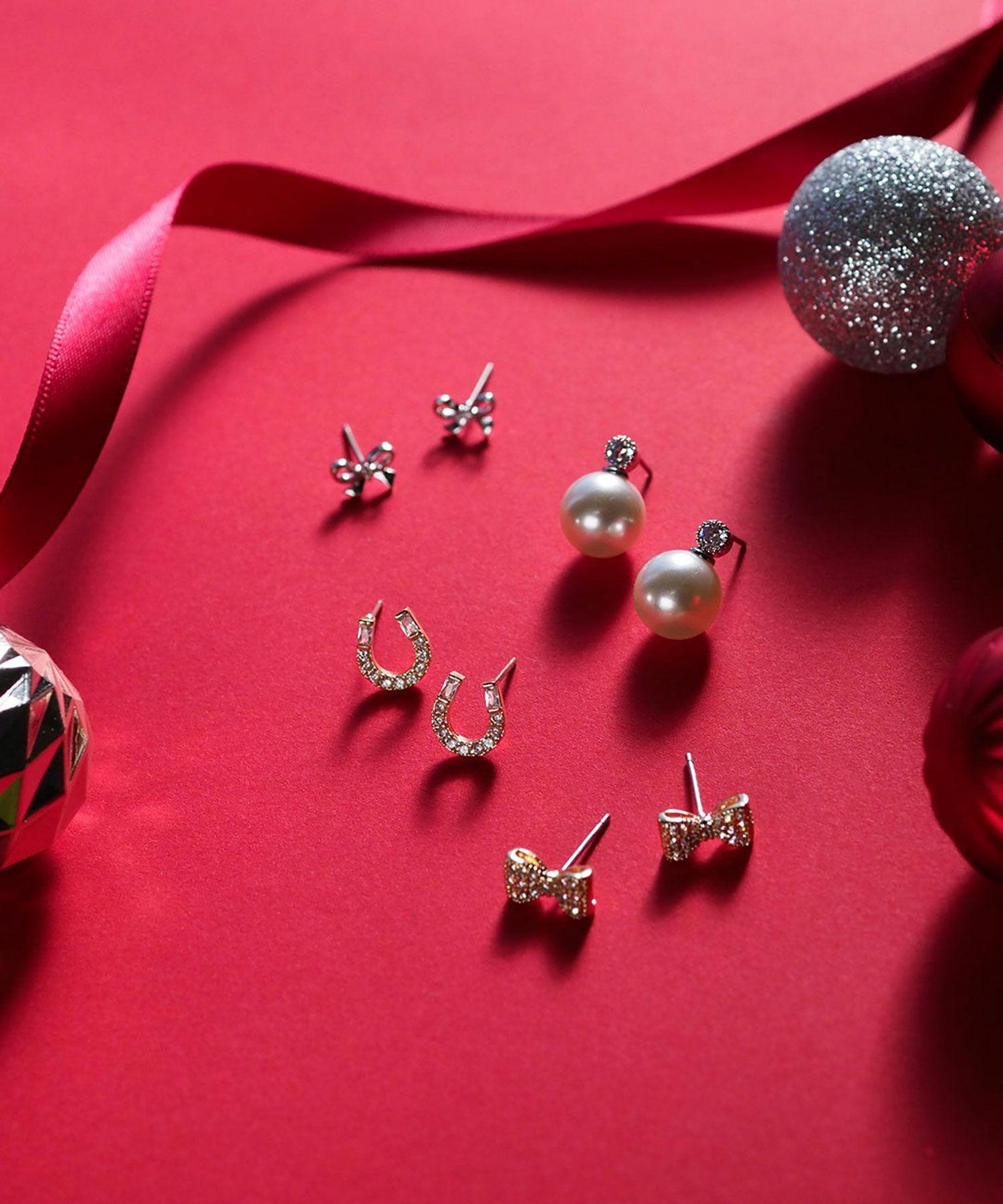 パールストーンチタンポストピアス