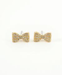 リボンキュービックチタンポストピアス