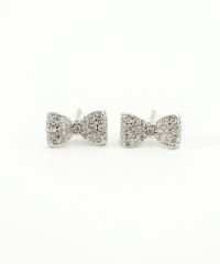 リボンキュービックチタンポストピアス