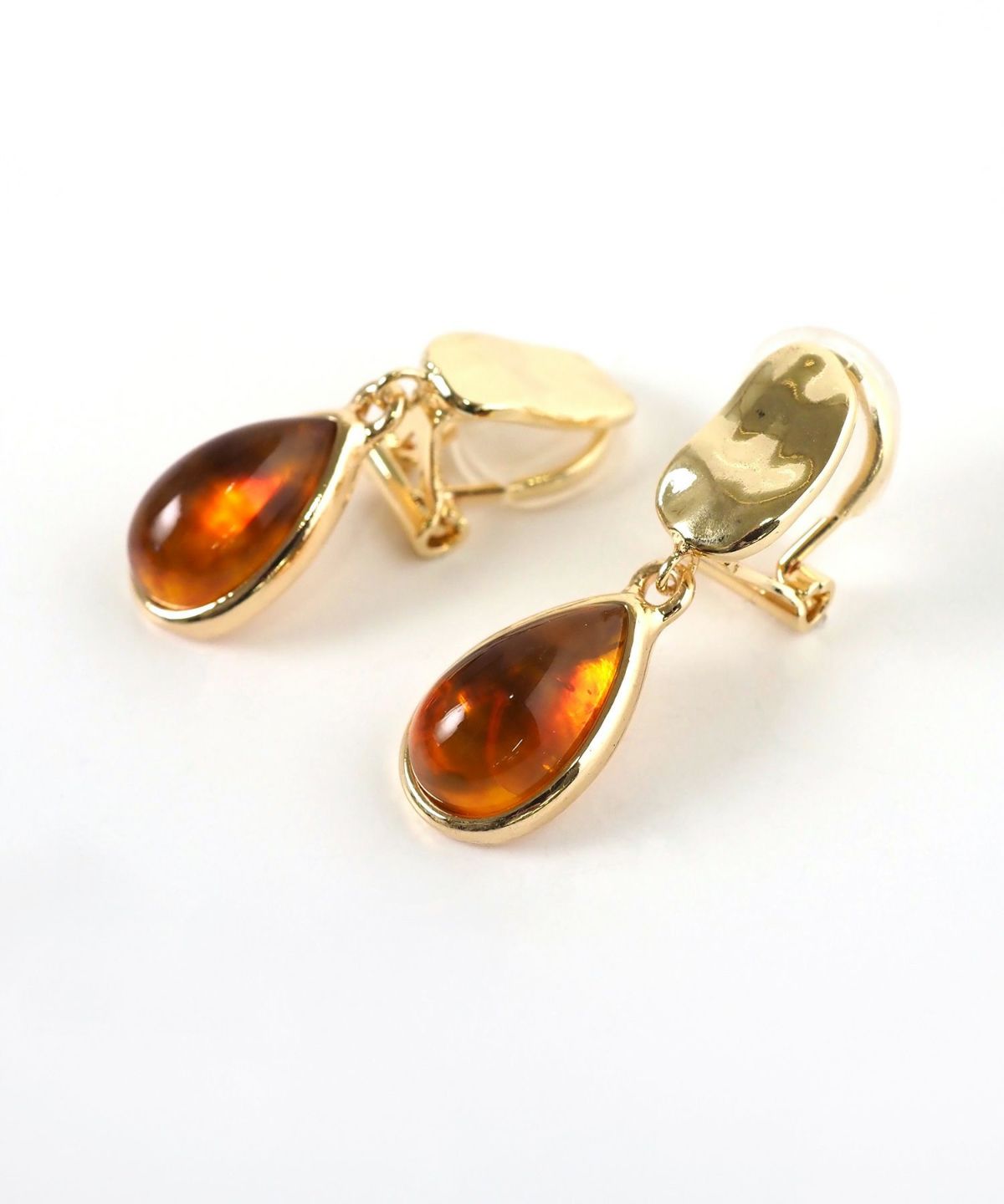 ドロップカラーストーンクリップイヤリング