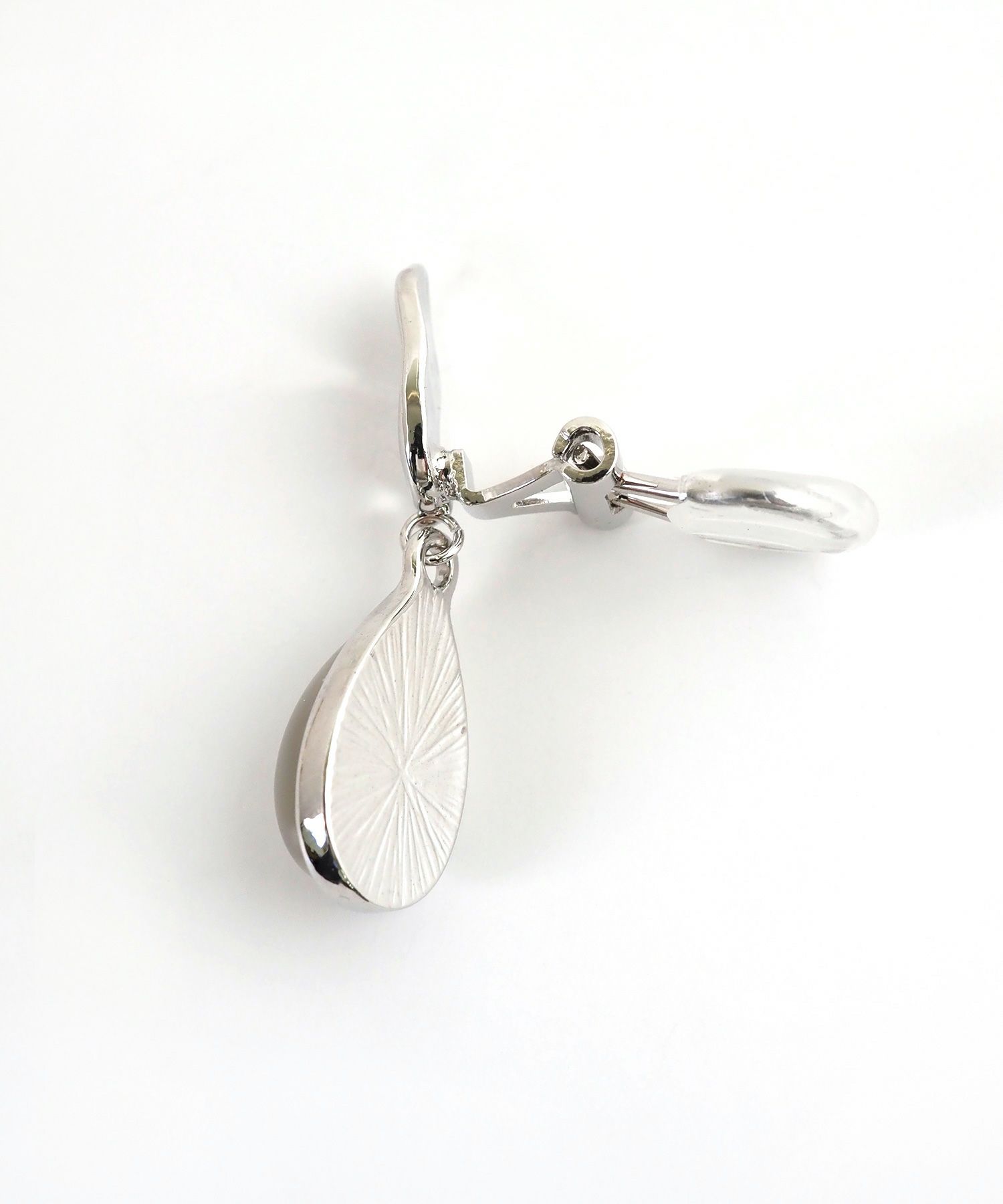 ドロップカラーストーンクリップイヤリング