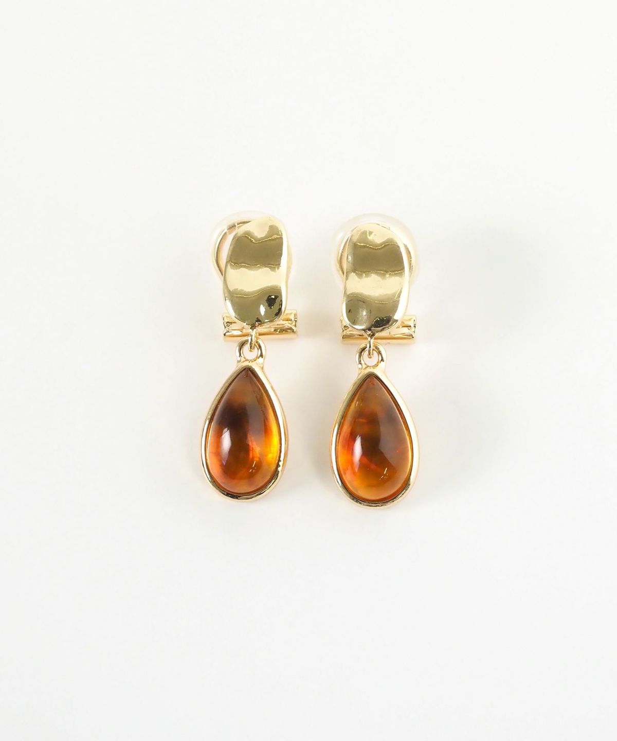 ドロップカラーストーンクリップイヤリング