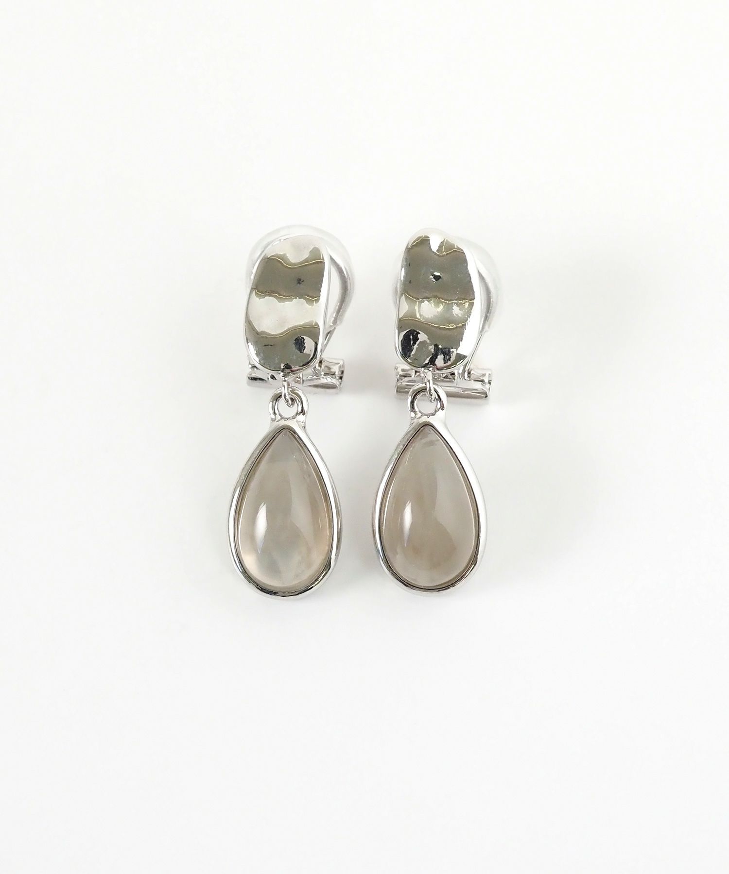 ドロップカラーストーンクリップイヤリング