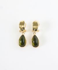 ドロップカラーストーンクリップイヤリング