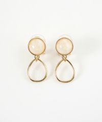 ラウンドカラーストーンクリップイヤリング