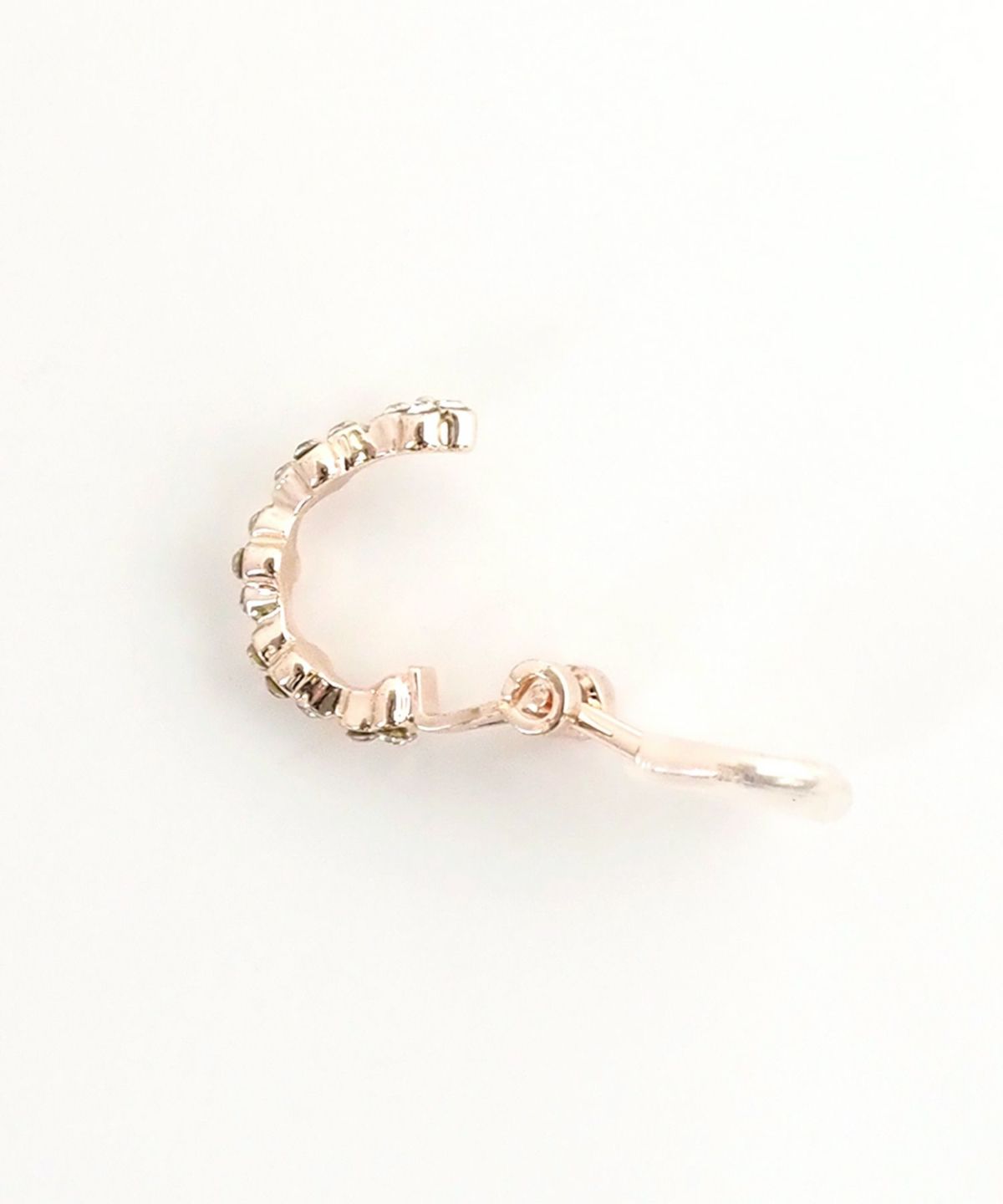 フラワーストーンクリップイヤリング