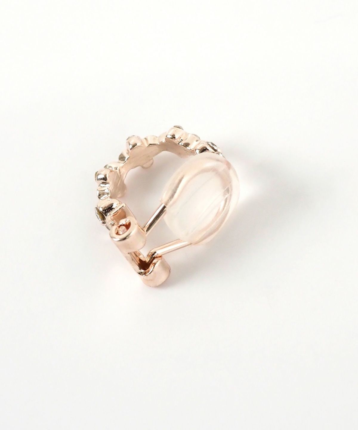 フラワーストーンクリップイヤリング