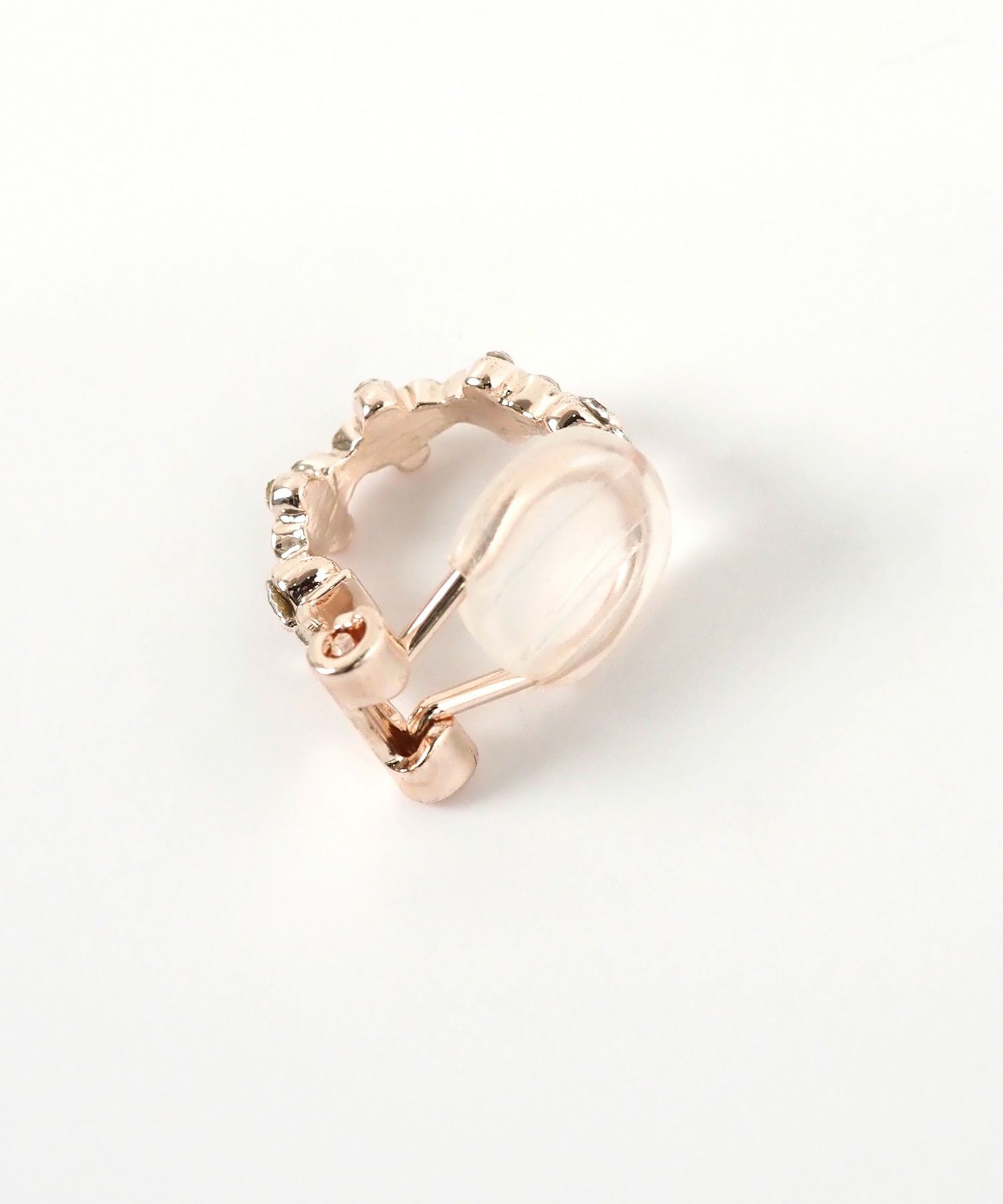 フラワーストーンクリップイヤリング