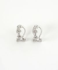 フラワーストーンクリップイヤリング