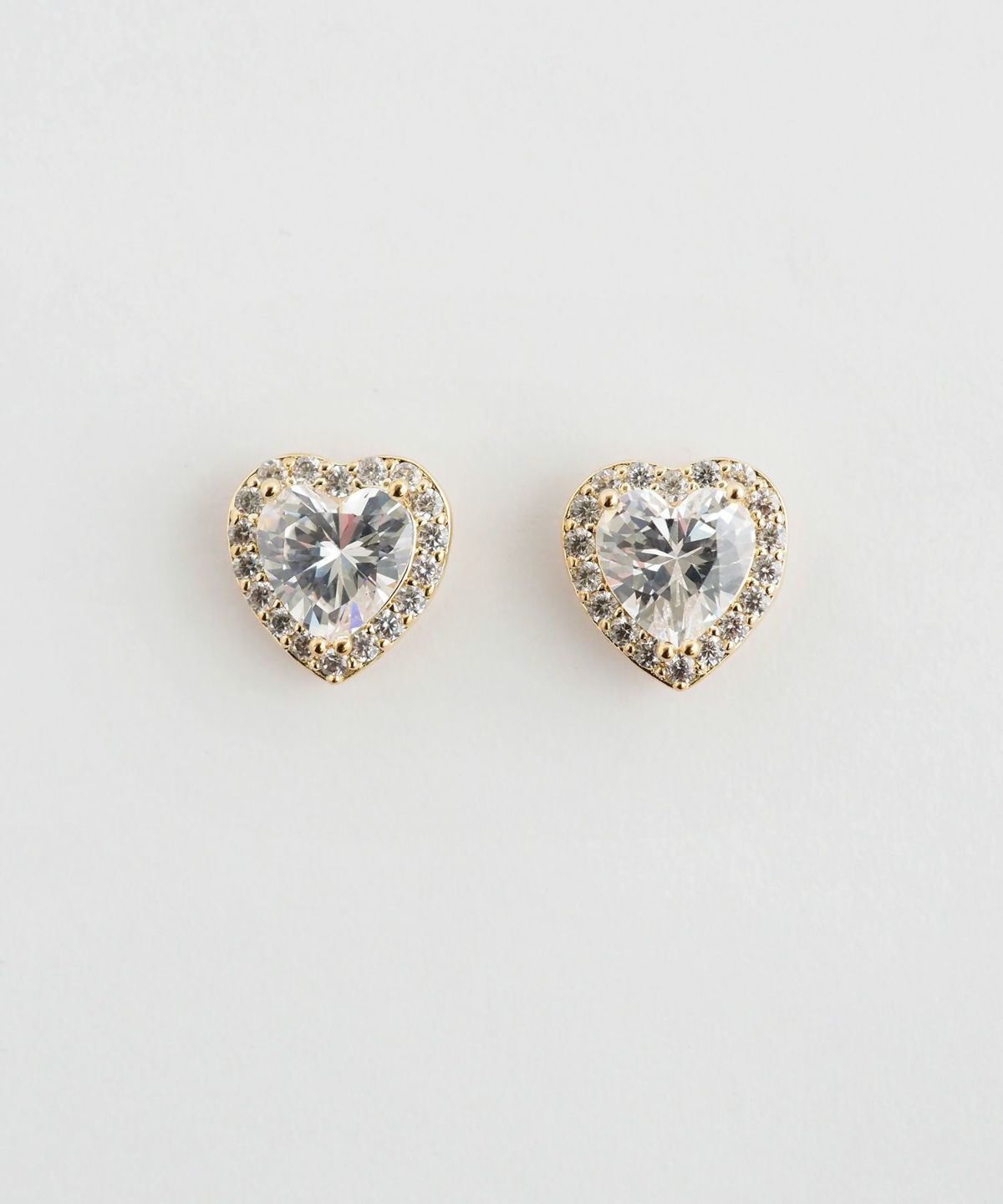 キュービックハートチタンポストピアス【Dahlia】