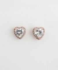 キュービックハートチタンポストピアス【Dahlia】