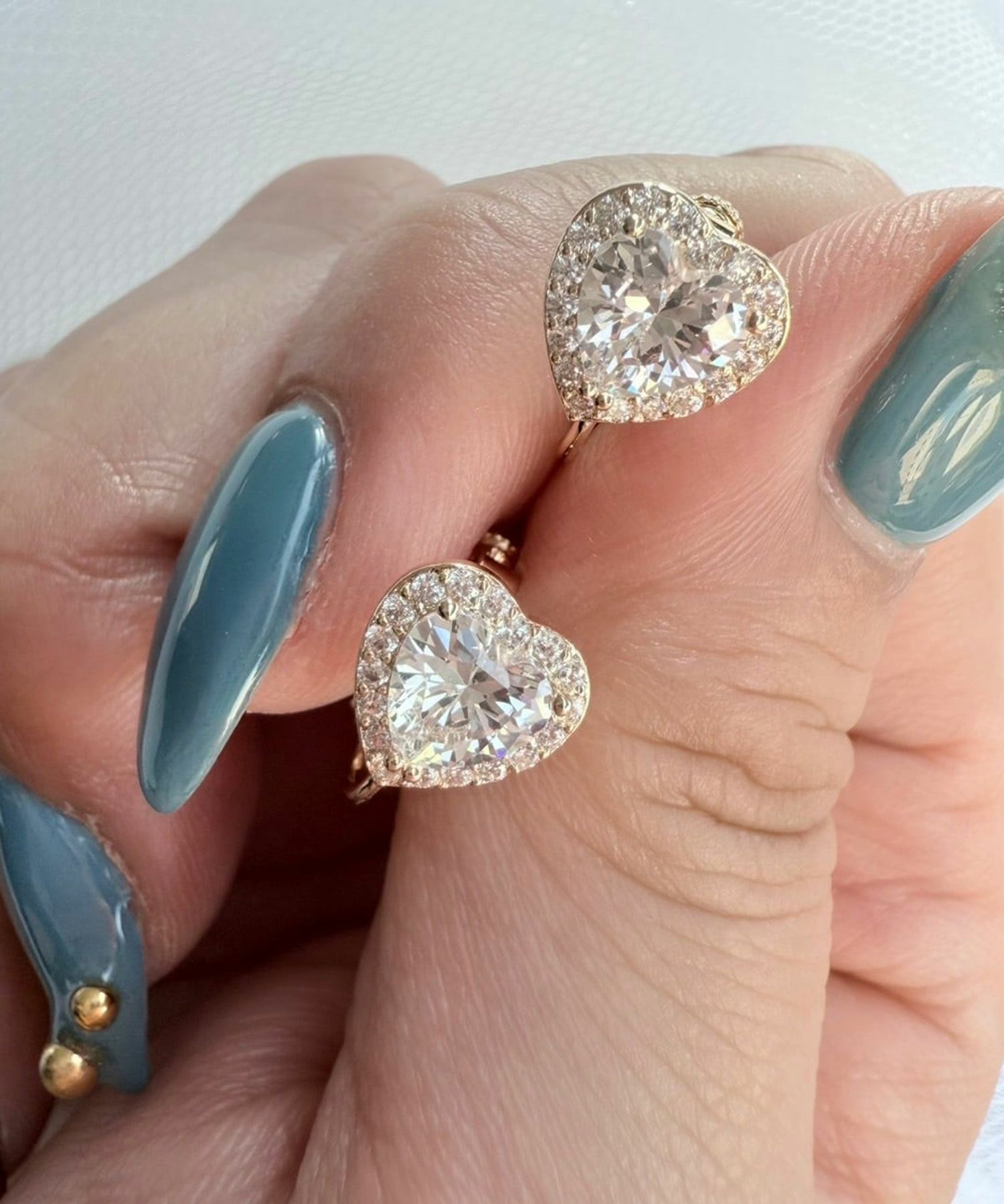 キュービックハートイヤリング【Dahlia】