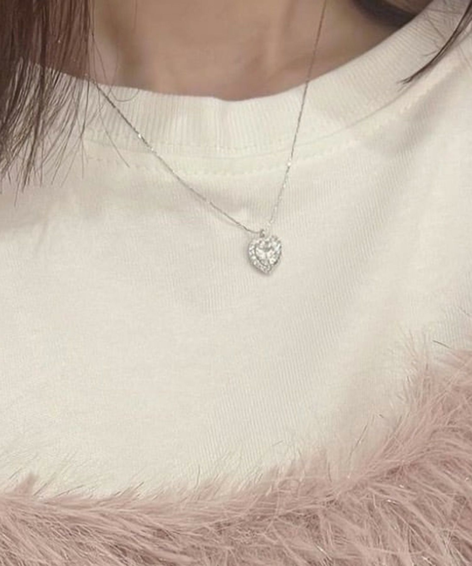 キュービックハートネックレス【Dahlia】