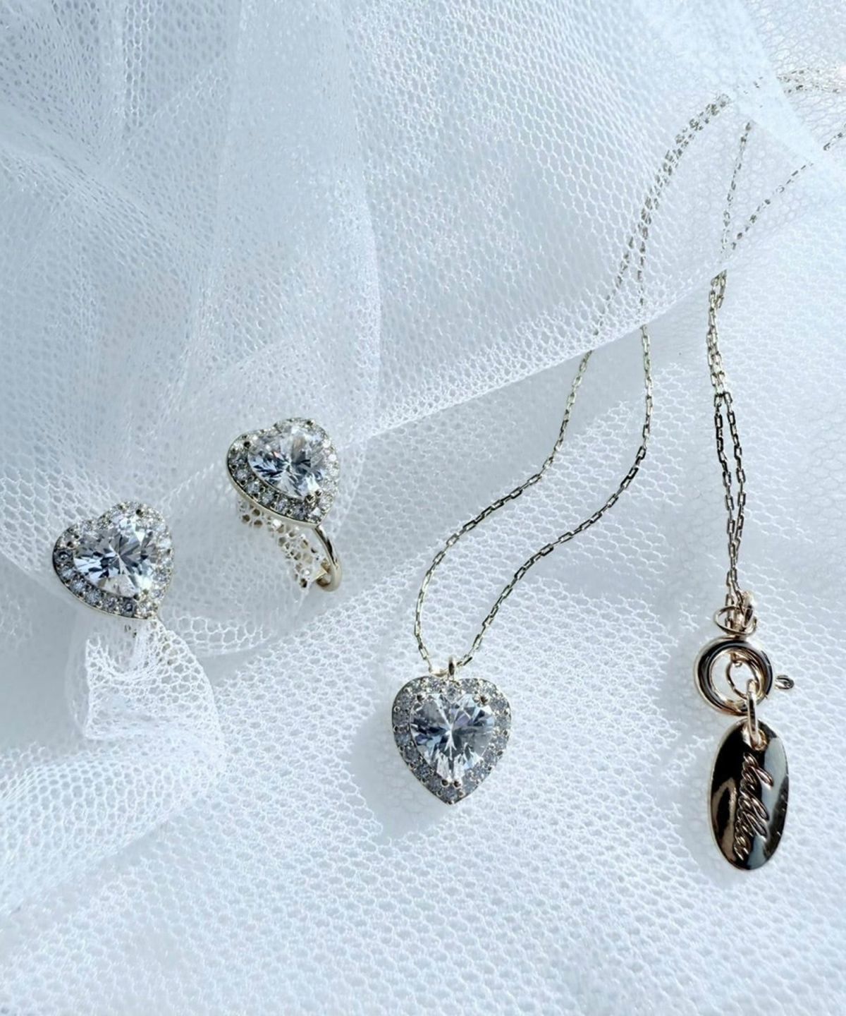 キュービックハートネックレス【Dahlia】