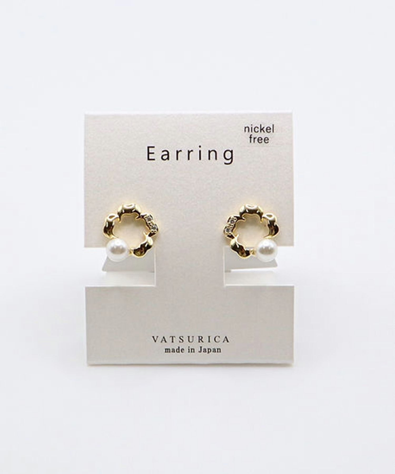 コバナパールラウンドメタルイヤリング