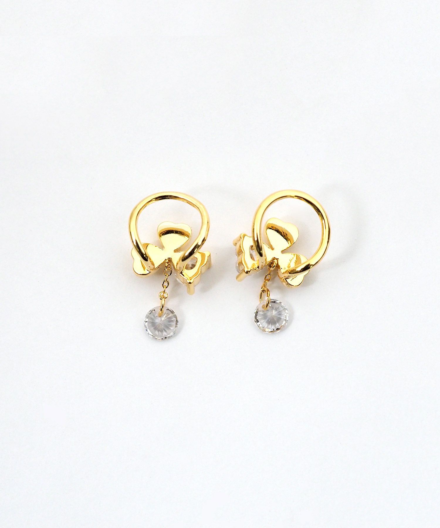 ミツバビジューラウンドメタルイヤリング