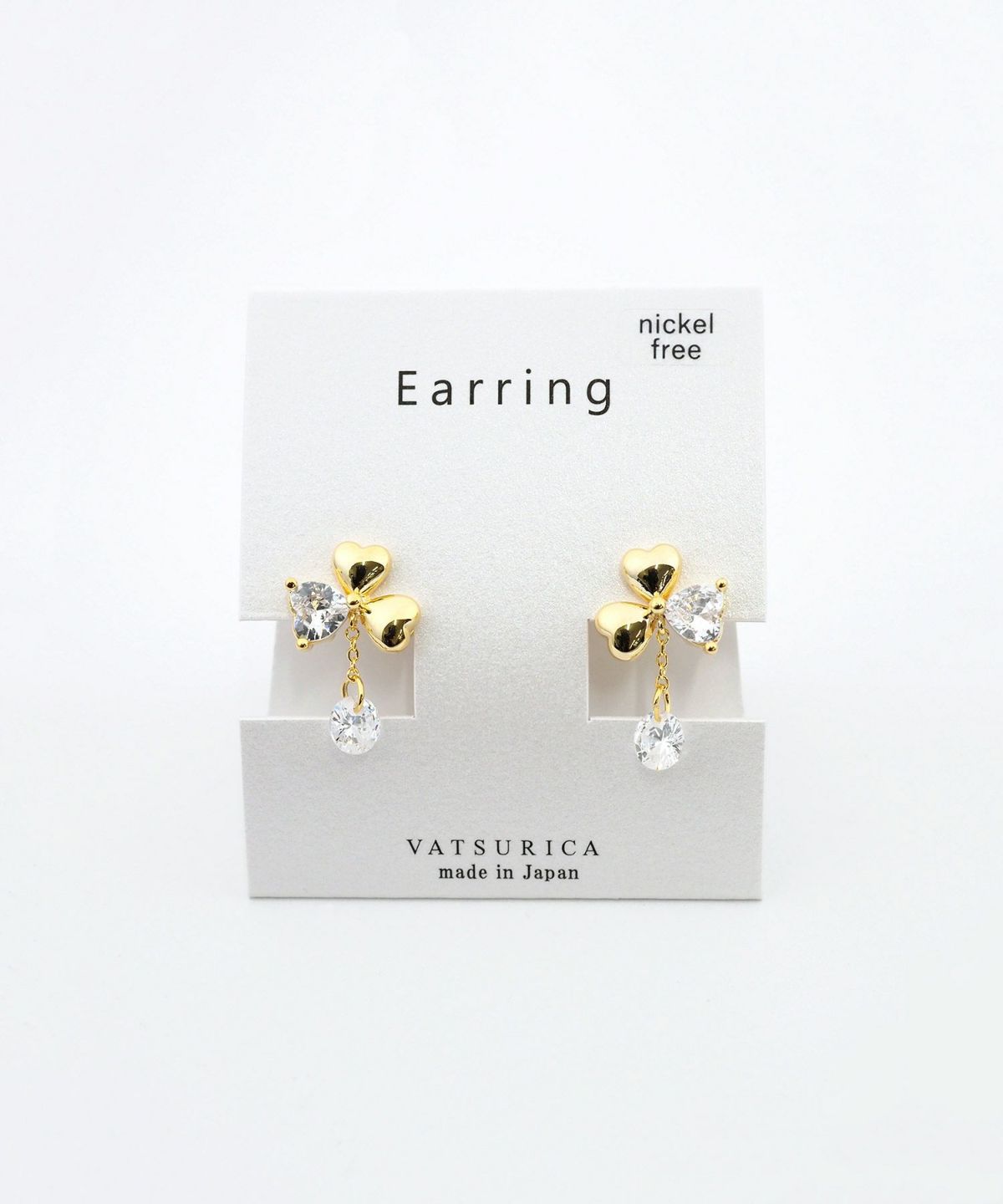 ミツバビジューラウンドメタルイヤリング