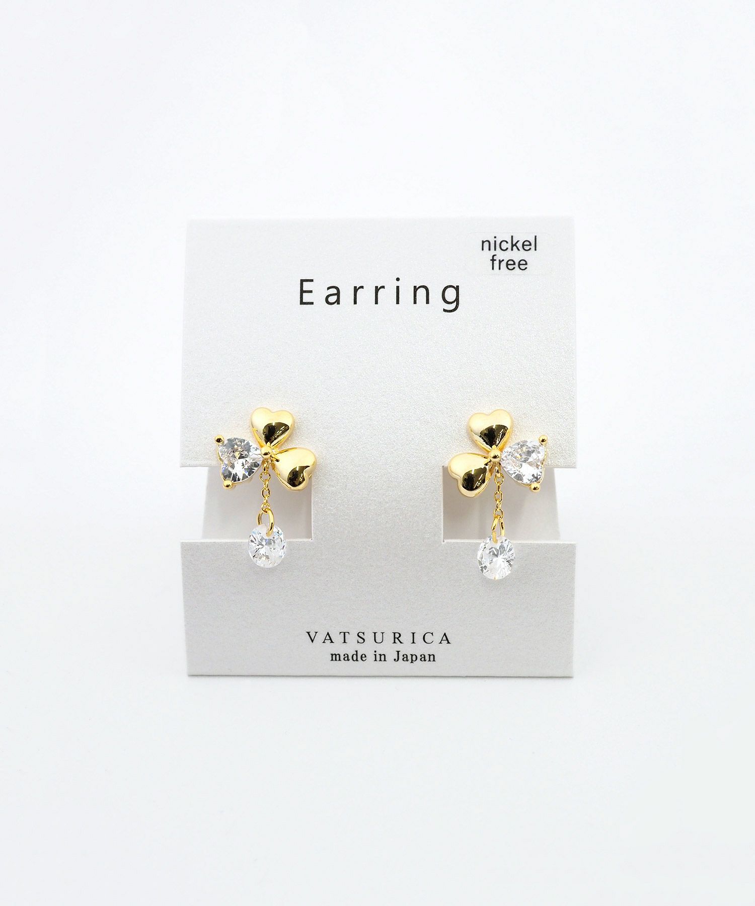 ミツバビジューラウンドメタルイヤリング