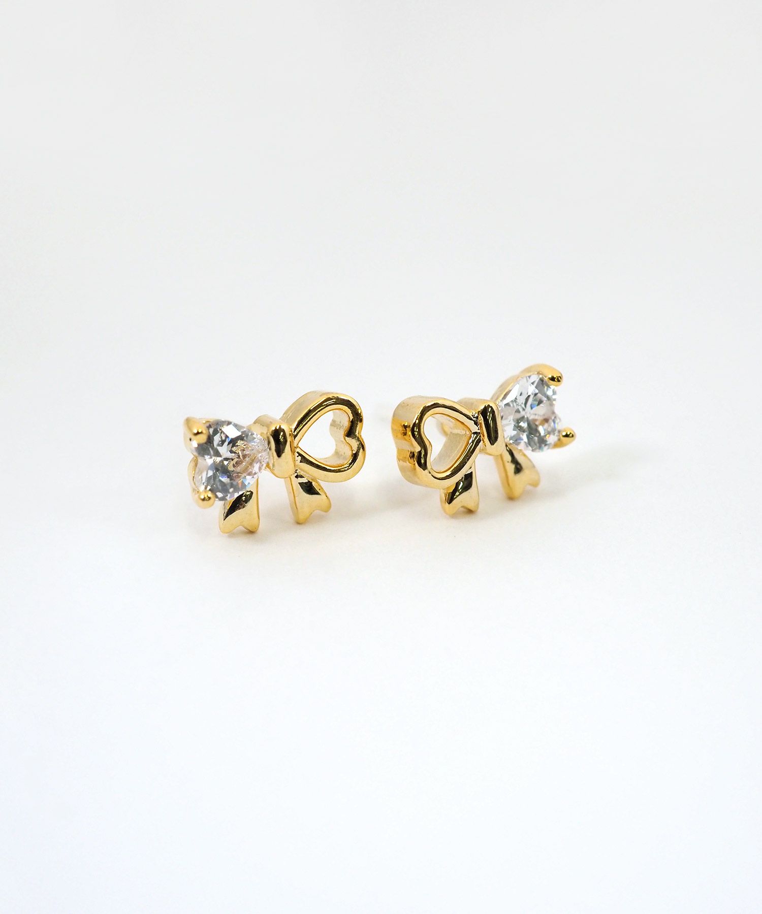 ミニリボンセラミックポストピアス