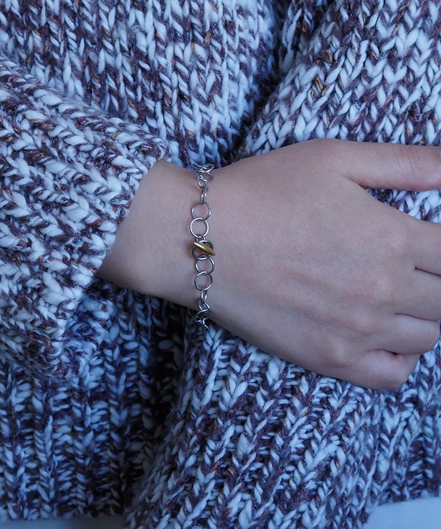 サークルチェーンサージカルステンレスブレスレット