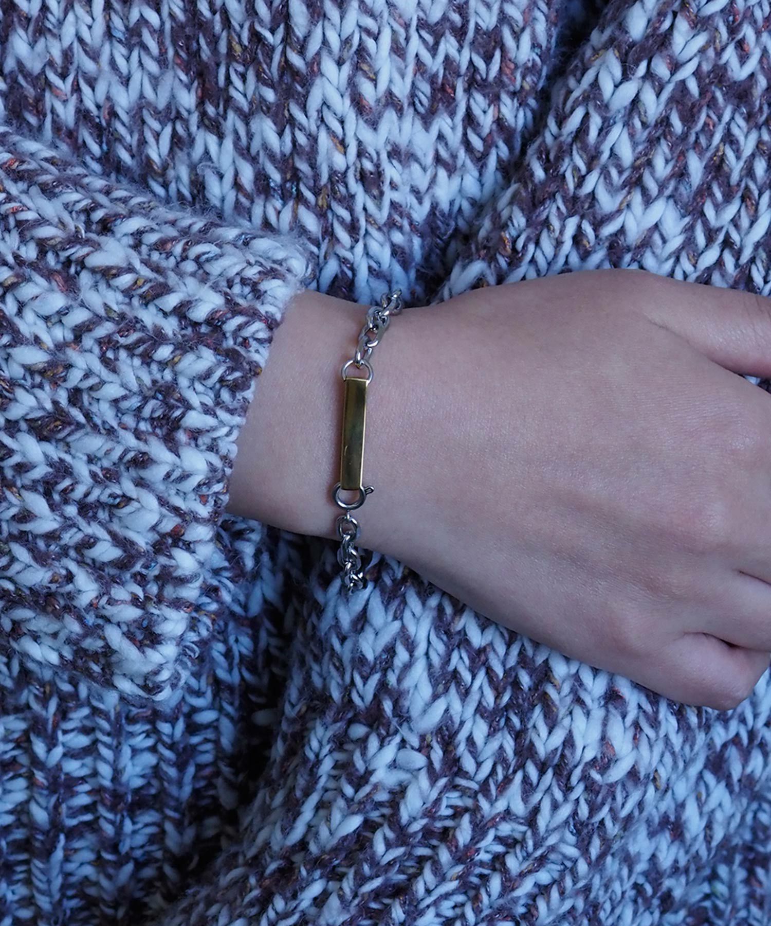 オーバルチェーンサージカルステンレスブレスレット