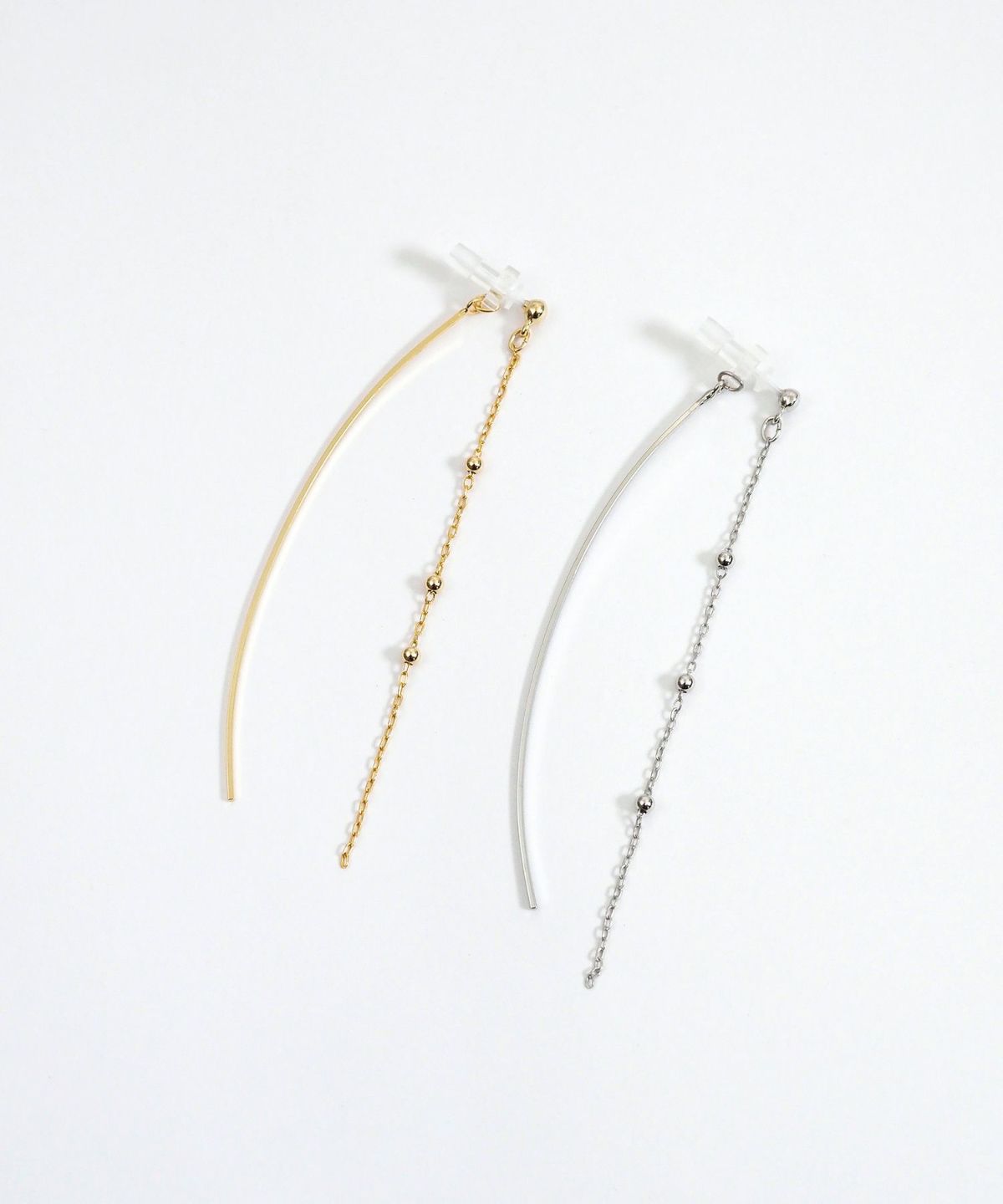 ボールチェーンセラミックポストピアス