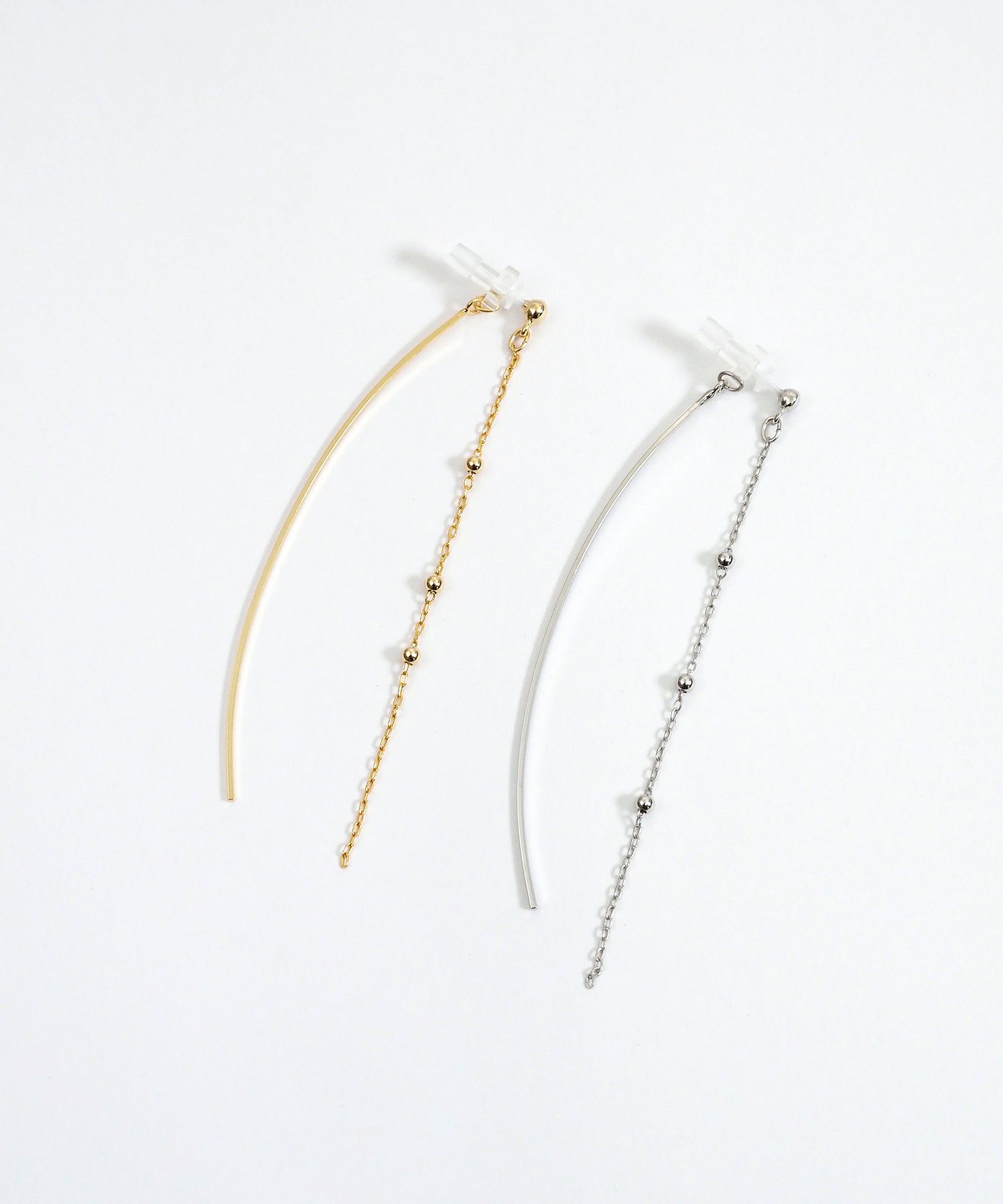 ボールチェーンセラミックポストピアス