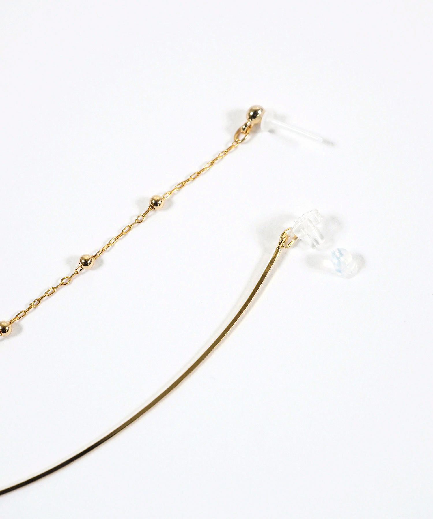 ボールチェーンセラミックポストピアス