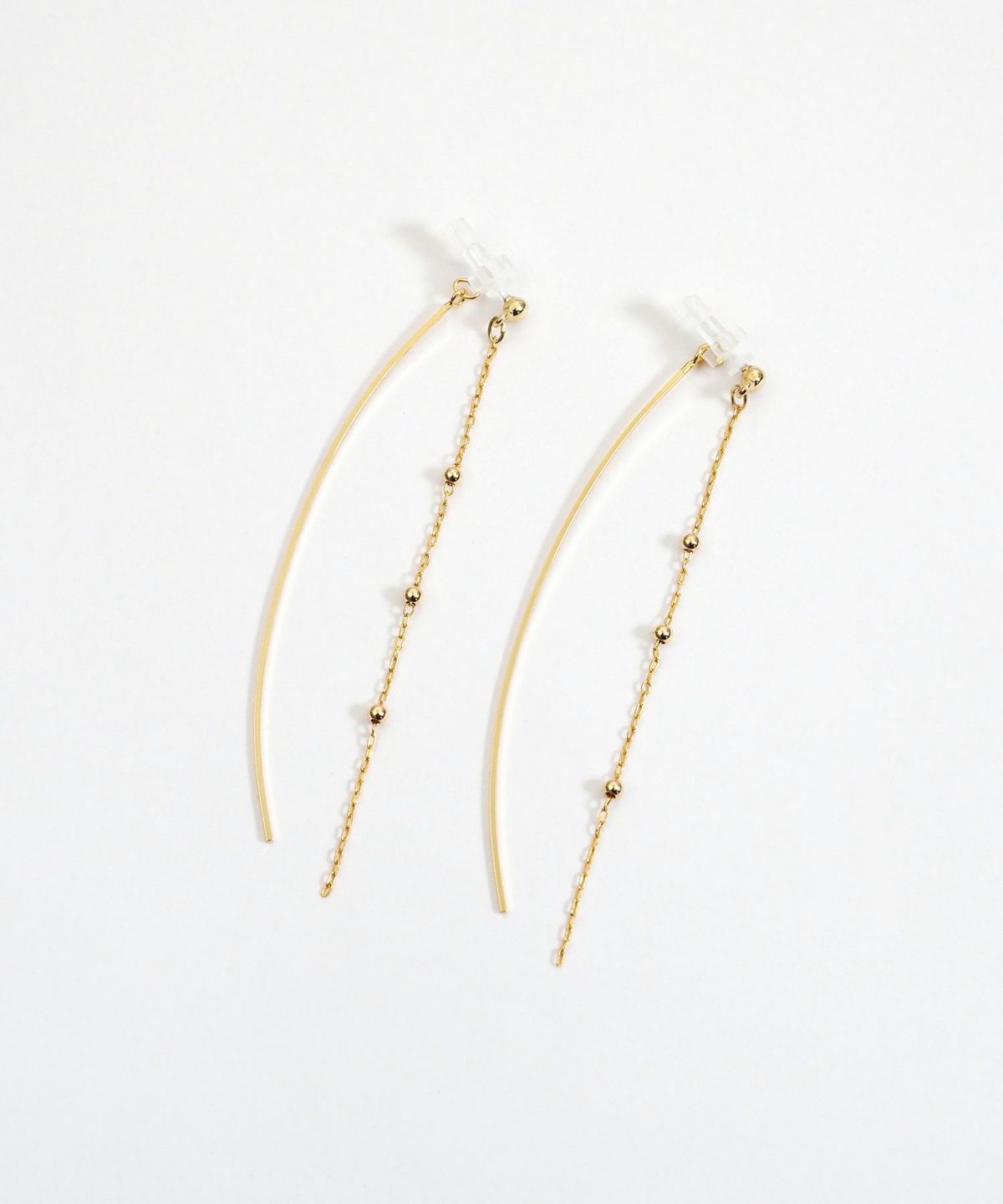 ボールチェーンセラミックポストピアス