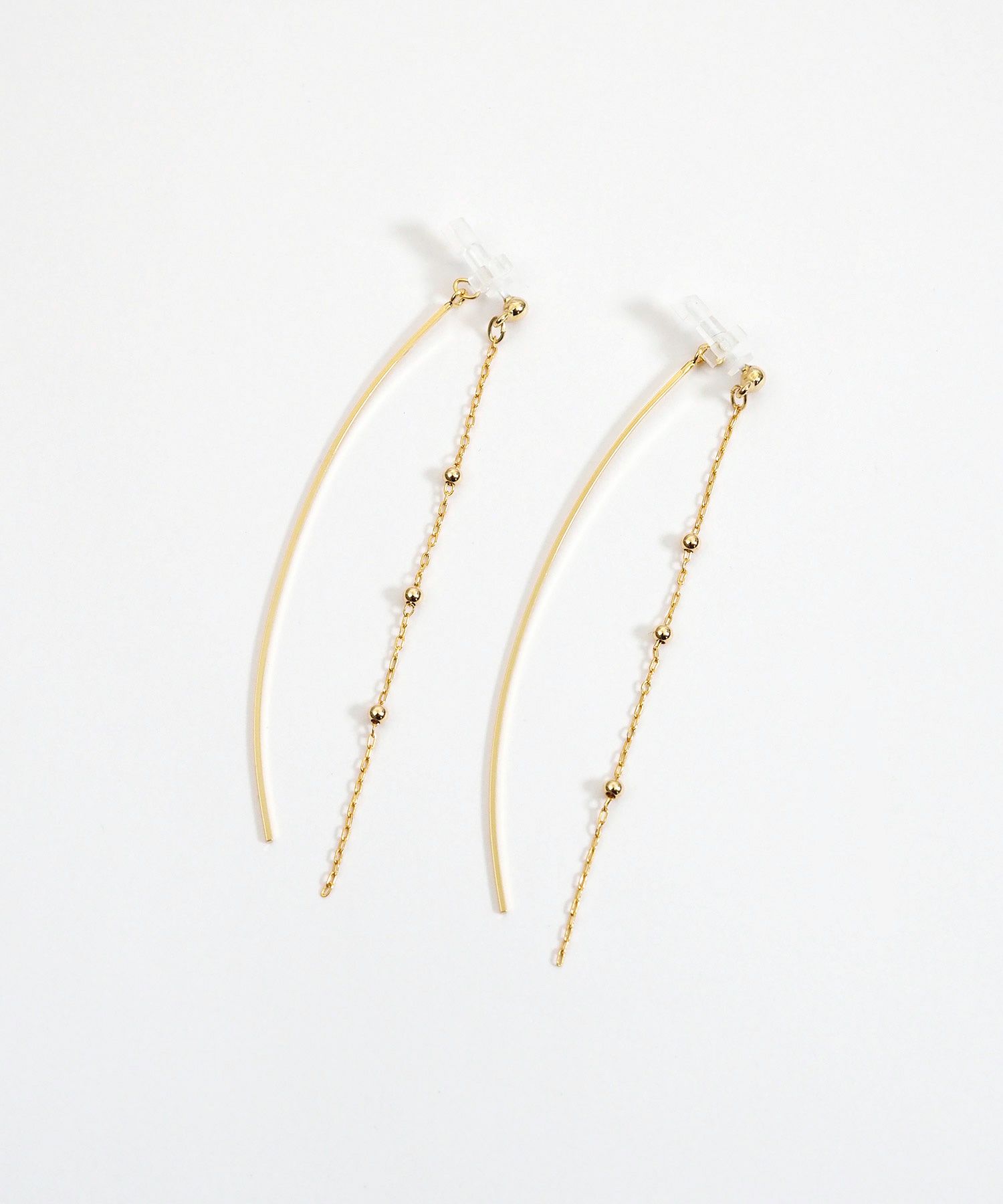 ボールチェーンセラミックポストピアス