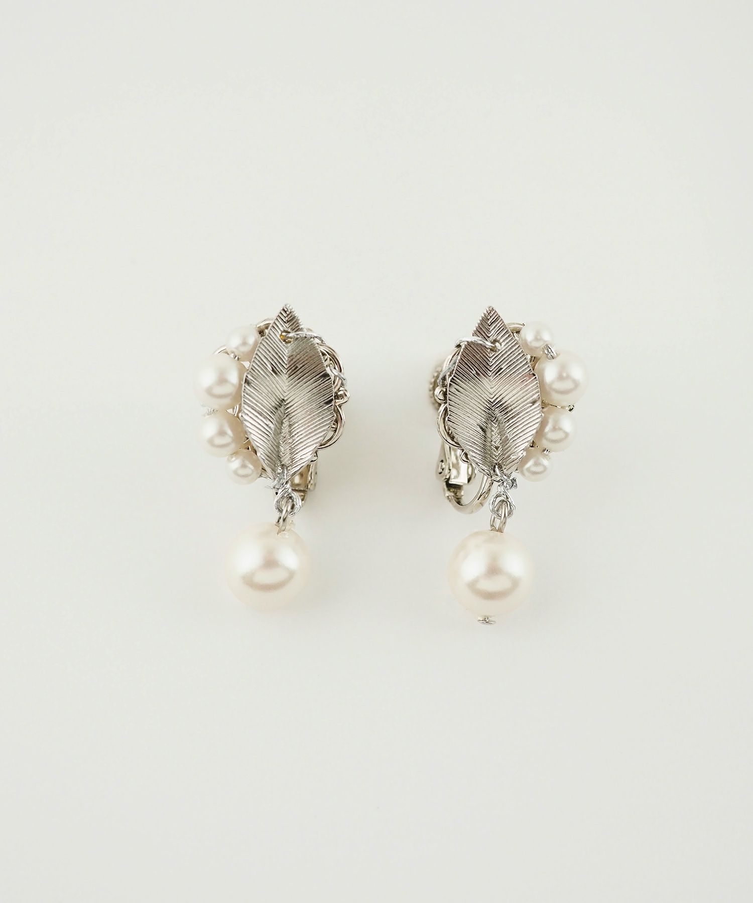 リーフパールラインイヤリング