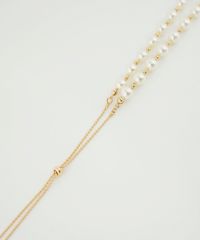 パールメタルボールロングネックレス