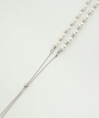 パールメタルボールロングネックレス