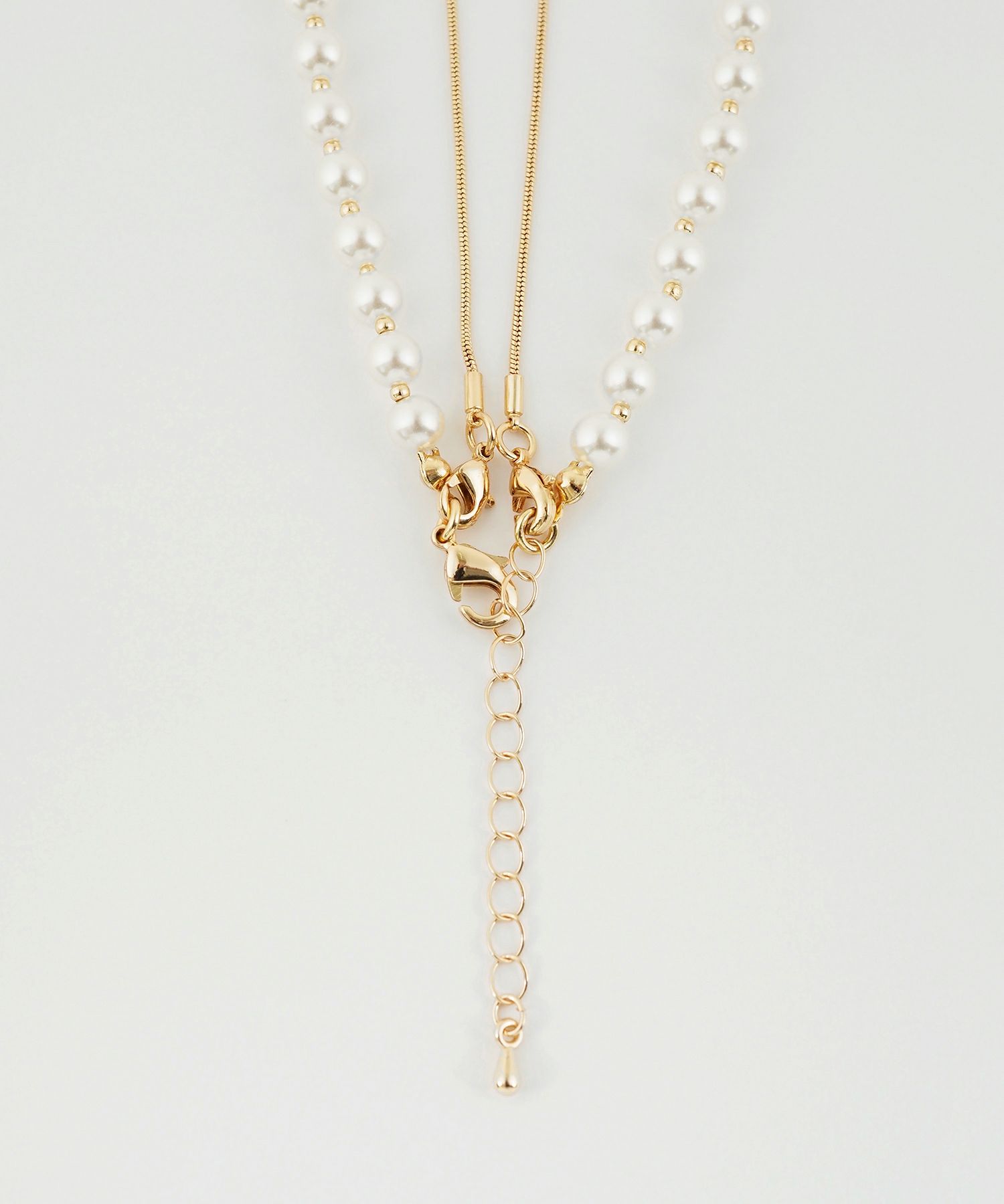 2wayパールチェーン2連ロングネックレス