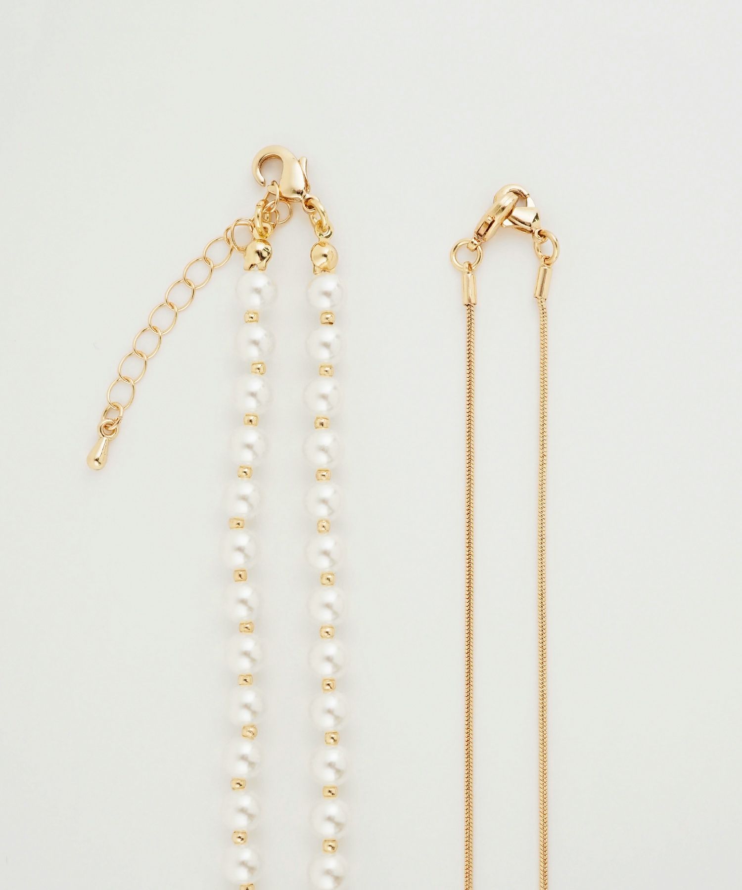 2wayパールチェーン2連ロングネックレス