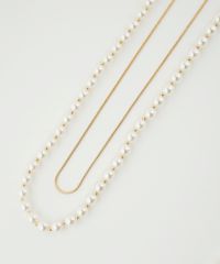 2wayパールチェーン2連ロングネックレス