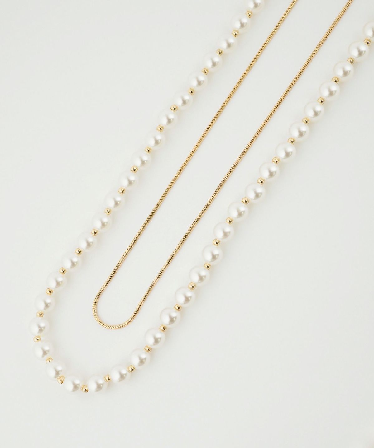 2wayパールチェーン2連ロングネックレス