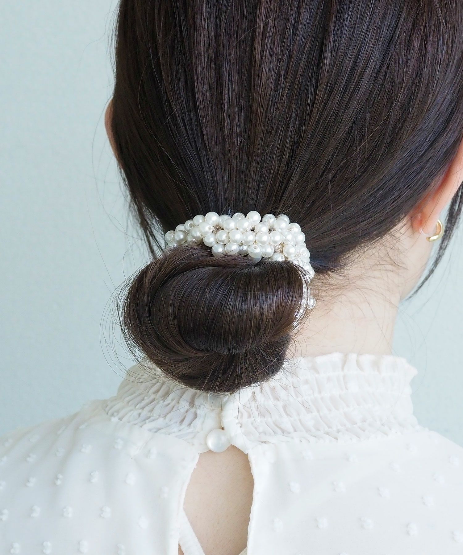 パール編みヘアポニー