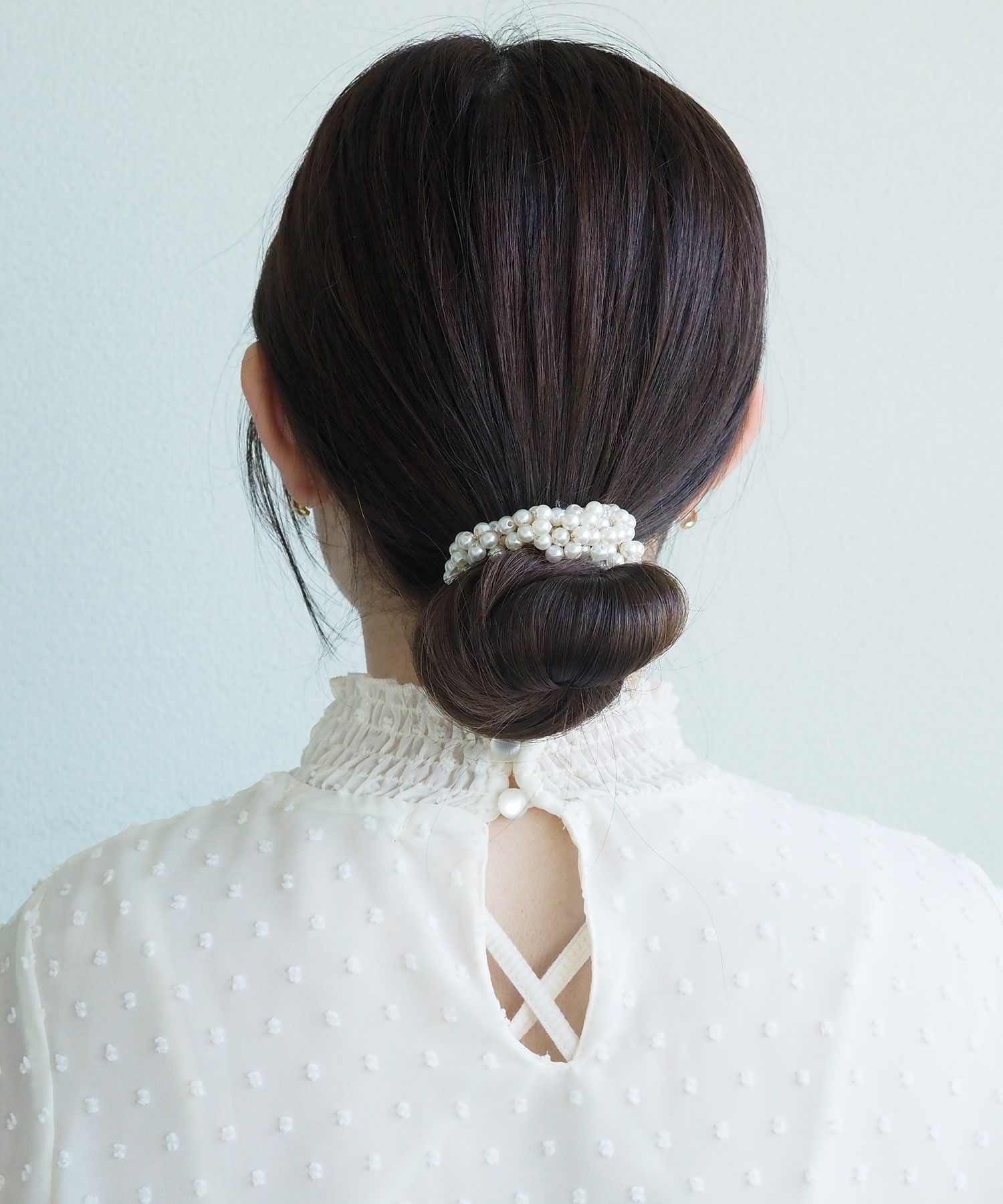 パール編みヘアポニー