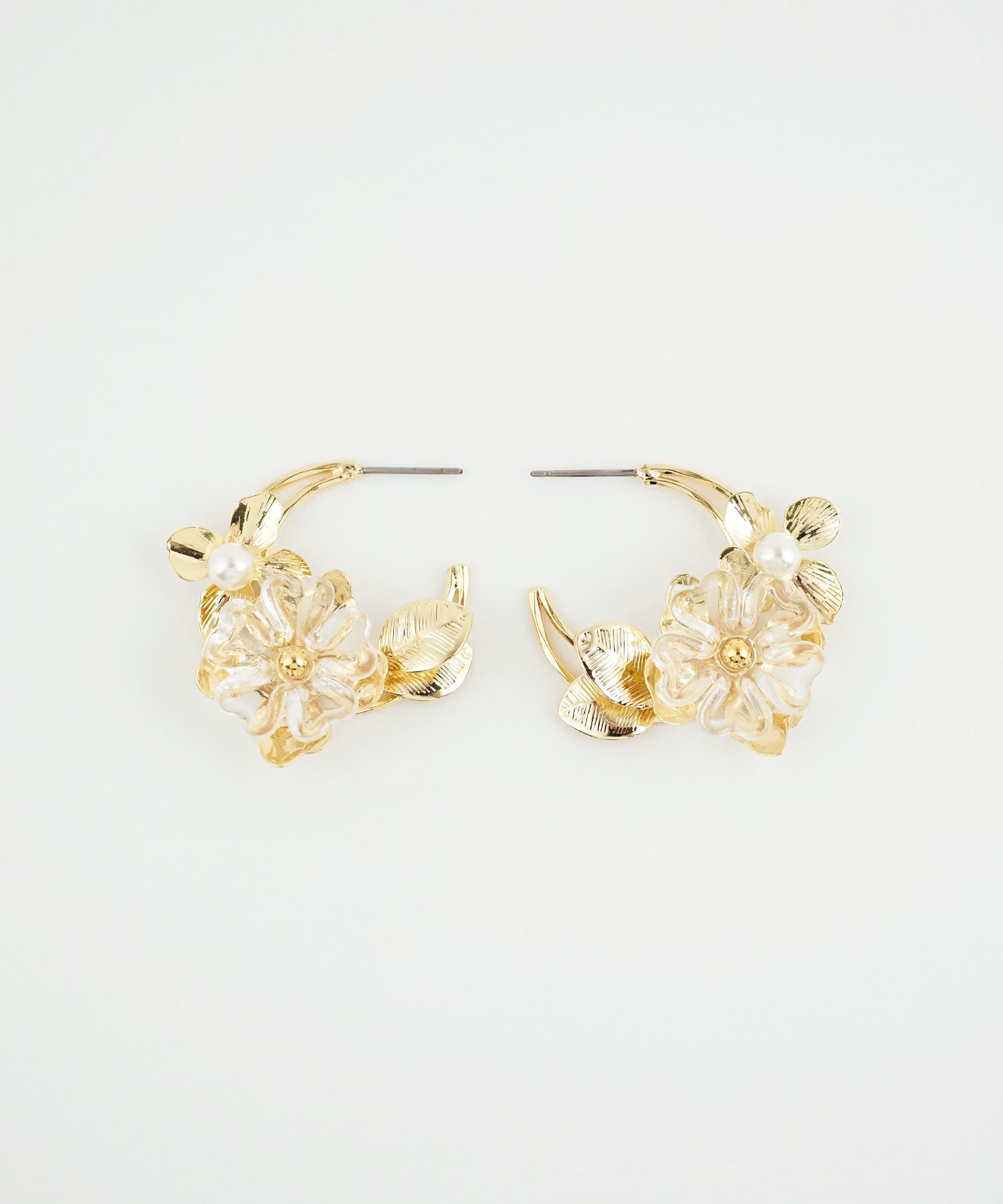 フラワーフープステンレスポストピアス【Sereno】