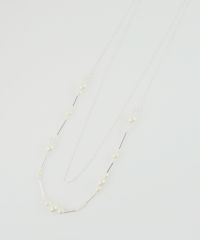 ランダムパールチェーン2連ロングネックレス