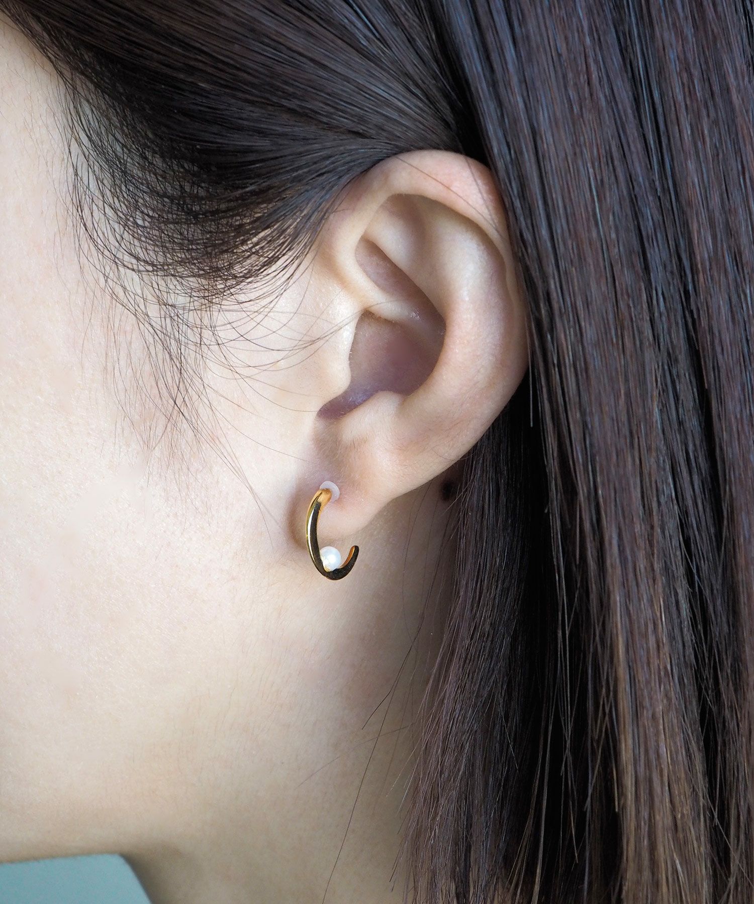 スリムラインパールK18ポストピアス