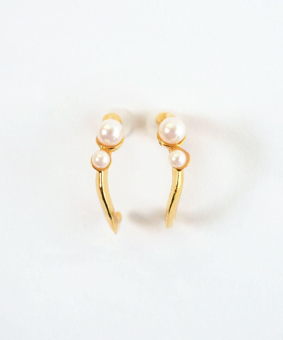 スリムラインダブルパールK18ポストピアス